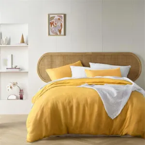 Vintage Design French Linen Ochre Quilt Cover Set by null, a Quilt Covers for sale on Style Sourcebook