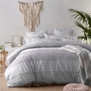 Vintage Design Homeware Betty Silver Cotton Quilt Cover Set by null, a Quilt Covers for sale on Style Sourcebook