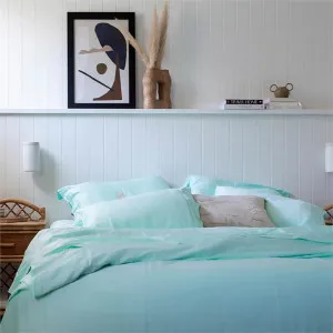 Sienna Living Bamboo Egyptian Cotton Mint Quilt Cover and Fitted Sheet by null, a Quilt Covers for sale on Style Sourcebook