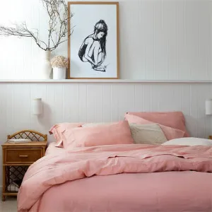 Sienna Living Bamboo Egyptian Cotton Blush Quilt Cover and Fitted Sheet by null, a Quilt Covers for sale on Style Sourcebook