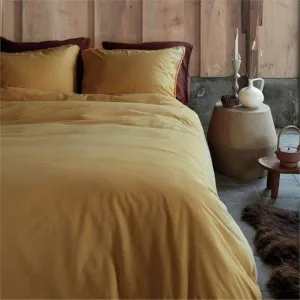 VTWonen Natural Stone Fraying Yellow Cotton Quilt Cover Set by null, a Quilt Covers for sale on Style Sourcebook