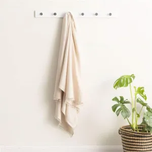 Renee Taylor Cavallo Washed French Linen Natural Throw by null, a Throws for sale on Style Sourcebook