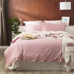 Renee Taylor Essentials Rose Stone Washed Quilt Cover Set by null, a Quilt Covers for sale on Style Sourcebook