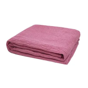 Bambury Waffle Pink Throw by null, a Throws for sale on Style Sourcebook