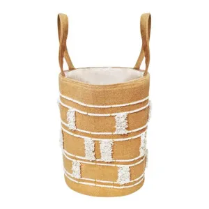 J. Elliot Manly Mustard and White Basket by null, a Baskets & Boxes for sale on Style Sourcebook
