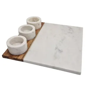 J.Elliot Kinsley Serving Board With Dip Bowls by null, a Platters & Serving Boards for sale on Style Sourcebook