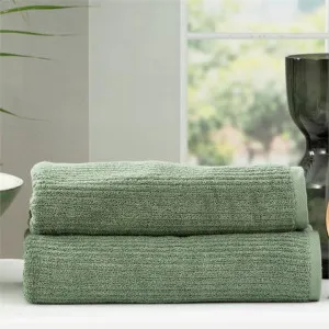 Renee Taylor Cobblestone 2 Pack Sage Bath Sheet by null, a Towels & Washcloths for sale on Style Sourcebook