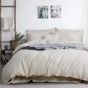 Amor Luxurious Linen Cotton Natural Quilt Cover Set by null, a Quilt Covers for sale on Style Sourcebook