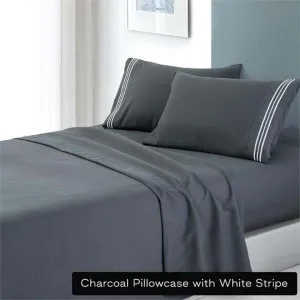Opulence Soft Microfibre Embroidered Stripe Sheet Set by null, a Sheets for sale on Style Sourcebook