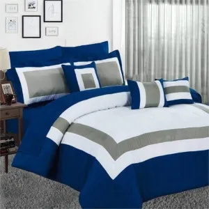 Home Fashion Soft Bed Navy 10 Piece Comforter Set by null, a Quilt Covers for sale on Style Sourcebook