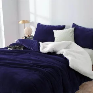 Softouch 2 in 1 Microplush Soft Teddy Sherpa Midnight Quilt Cover Set by null, a Quilt Covers for sale on Style Sourcebook