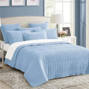 Home Fashion Vintage Stone Wash Blue 7 Piece Coverlet Set by null, a Quilt Covers for sale on Style Sourcebook