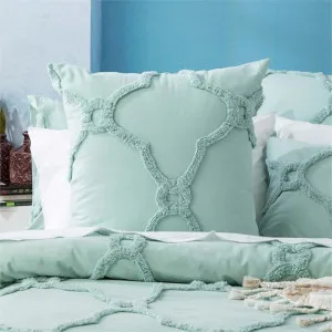 Renee Taylor Moroccan Cotton Chenille Sage European Pillowcase by null, a Cushions, Decorative Pillows for sale on Style Sourcebook