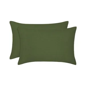 Vintage Design French Linen Olive Standard Pillowcases Set of 2 by null, a Pillow Cases for sale on Style Sourcebook