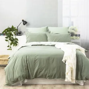 Renee Taylor Essentials Juniper Stone Washed Quilt Cover Set by null, a Quilt Covers for sale on Style Sourcebook