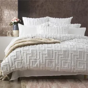 Renee Taylor Riley Cotton Chenille White Quilt Cover Set by null, a Quilt Covers for sale on Style Sourcebook