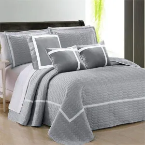 Home Fashion Two-Tone Embossed Silver 6 Piece Comforter Set by null, a Quilt Covers for sale on Style Sourcebook