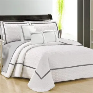 Home Fashion Two-Tone Embossed White 6 Piece Comforter Set by null, a Quilt Covers for sale on Style Sourcebook