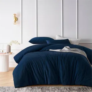 Vintage Design Cotton Velvet Riverland Blue Quilt Cover Set by null, a Quilt Covers for sale on Style Sourcebook