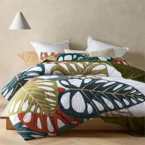 Accessorize Monstera Digital Printed 3 Piece Comforter Set by null, a Quilt Covers for sale on Style Sourcebook