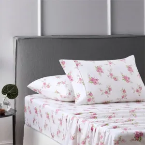 Accessorize Flower Bunch Pink Cotton Flannelette Sheet Set by null, a Sheets for sale on Style Sourcebook