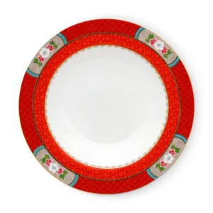 PIP Studio Blushing Birds Porcelain Red 21.5cm Soup Plate by null, a Plates for sale on Style Sourcebook