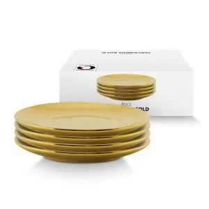 VTWonen Gold 12cm Porcelain Plates Set of 4 by null, a Plates for sale on Style Sourcebook