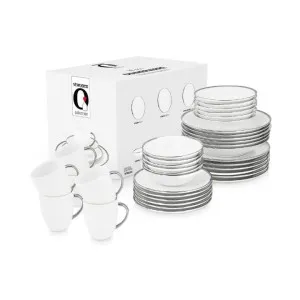 VTWonen Raw White Silver Dinnerware Set of 36 by null, a Plates for sale on Style Sourcebook