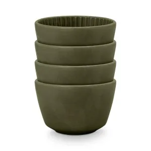VTWonen Relievo Dark Green 12.5cm High Bowls Set of 4 by null, a Salad Bowls & Servers for sale on Style Sourcebook