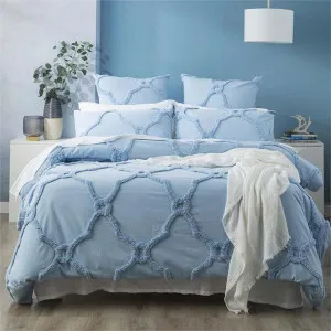 Renee Taylor Moroccan Cotton Chenille Sky Quilt Cover Set by null, a Quilt Covers for sale on Style Sourcebook