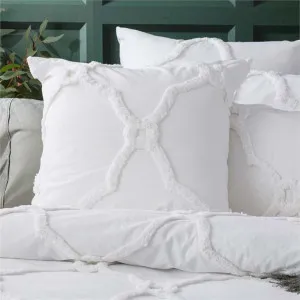 Renee Taylor Moroccan Cotton Chenille White European Pillowcase by null, a Cushions, Decorative Pillows for sale on Style Sourcebook