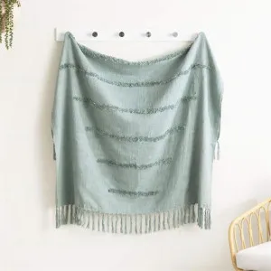 Renee Taylor Cambridge Cotton Slub Tufted Basil Throw by null, a Throws for sale on Style Sourcebook