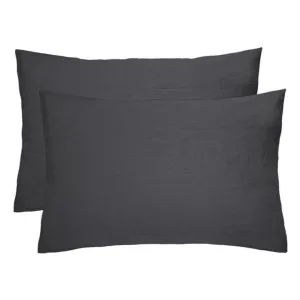 Bambury French Flax Linen Charcoal Pillowcase Pair by null, a Pillow Cases for sale on Style Sourcebook