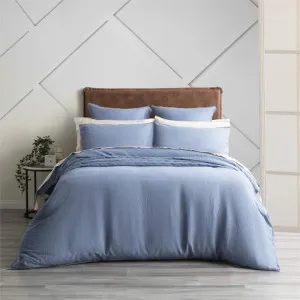 Renee Taylor Stone Washed 100% French Linen Denim Quilt Cover Set by null, a Quilt Covers for sale on Style Sourcebook