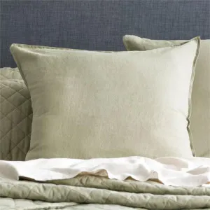 Renee Taylor Stone Washed 100% French Linen Jade European Pillowcase by null, a Cushions, Decorative Pillows for sale on Style Sourcebook