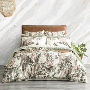 Renee Taylor 300 Thread Count Cotton Reversible Palm Cove Pearl Quilt Cover Set by null, a Quilt Covers for sale on Style Sourcebook
