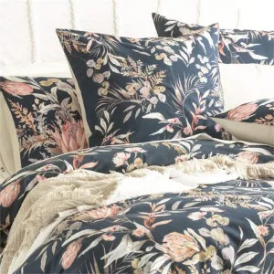 Renee Taylor 300 Thread Count Cotton Reversible Waratah Midnight European Pillowcase by null, a Cushions, Decorative Pillows for sale on Style Sourcebook