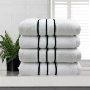 Amor Classic Dobby Stripe Super Soft Premium Cotton White Hand Towel 4 Pack by null, a Towels & Washcloths for sale on Style Sourcebook