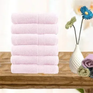 Softouch Ultra Light Quick Dry Premium Cotton 6 Piece Baby Pink Face Washer Pack by null, a Towels & Washcloths for sale on Style Sourcebook