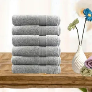 Softouch Ultra Light Quick Dry Premium Cotton 6 Piece Silver Face Washer Pack by null, a Towels & Washcloths for sale on Style Sourcebook