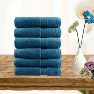 Softouch Ultra Light Quick Dry Premium Cotton 6 Piece Teal Hand Towel Pack by null, a Towels & Washcloths for sale on Style Sourcebook