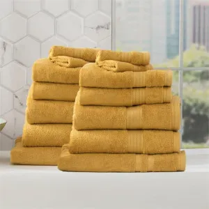 Renee Taylor Stella 14 Piece Mustard Towel Pack by null, a Towels & Washcloths for sale on Style Sourcebook