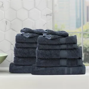 Renee Taylor Stella 14 Piece Indigo Towel Pack by null, a Towels & Washcloths for sale on Style Sourcebook