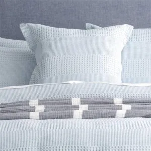 Renee Taylor Elegance Waffle Cotton Jacquard Sky European Pillowcase by null, a Cushions, Decorative Pillows for sale on Style Sourcebook