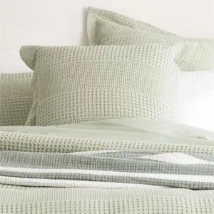 Renee Taylor Elegance Waffle Cotton Jacquard Moss European Pillowcase by null, a Cushions, Decorative Pillows for sale on Style Sourcebook