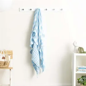 Renee Taylor Atlantic Reversible Vintage Washed Textured French Blue Throw by null, a Throws for sale on Style Sourcebook