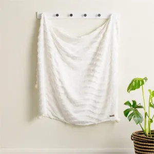 Renee Taylor Wave Cotton Chenille Vintage Washed White Tufted Throw by null, a Throws for sale on Style Sourcebook