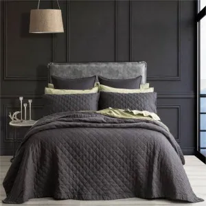 Renee Taylor Cavallo Stone Washed French Linen Quilted Magnet Coverlet Set by null, a Quilt Covers for sale on Style Sourcebook