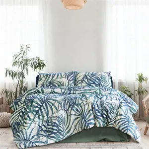 Ardor Boudoir Paradise Palms Blue Quilt Cover Set by null, a Quilt Covers for sale on Style Sourcebook