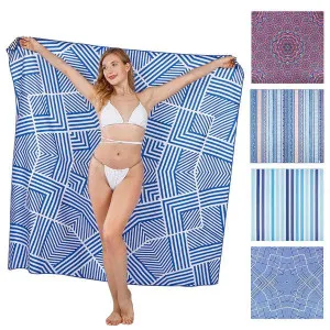Linenova Sand Free Blue White Star Printed Beach Towel by null, a Outdoor Accessories for sale on Style Sourcebook